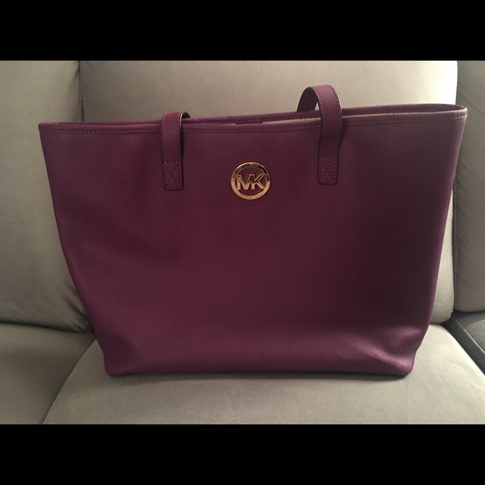 Purple Michael Kors tote bag